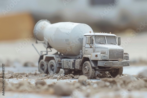 Small cement mixer truck photo