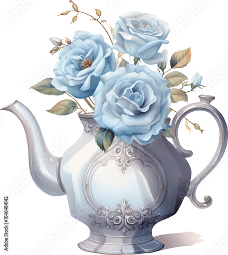 tea pot with flowers