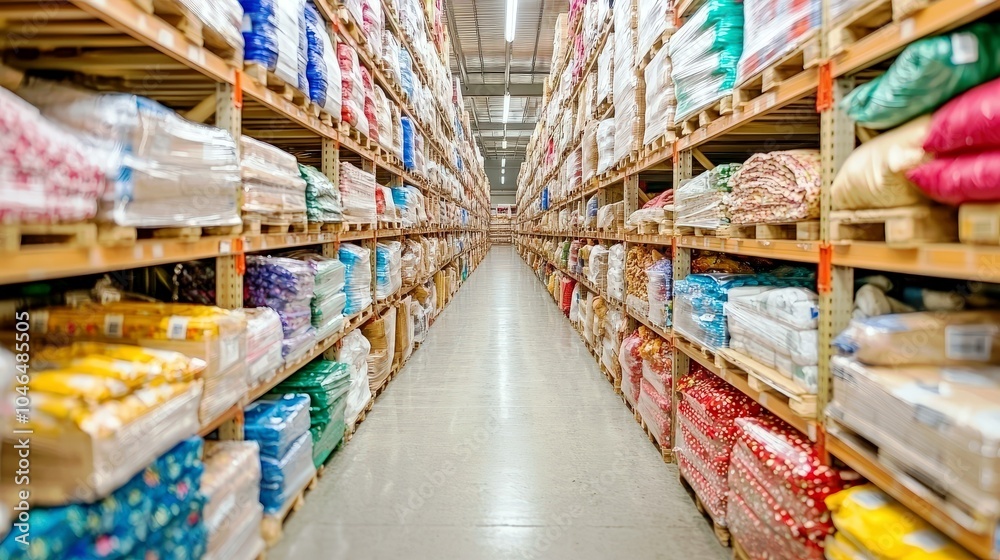 Fototapeta premium Clean Wide View of Organized Warehouse Interior