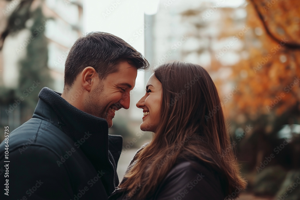 Naklejka premium Young couple in love and leisure concept