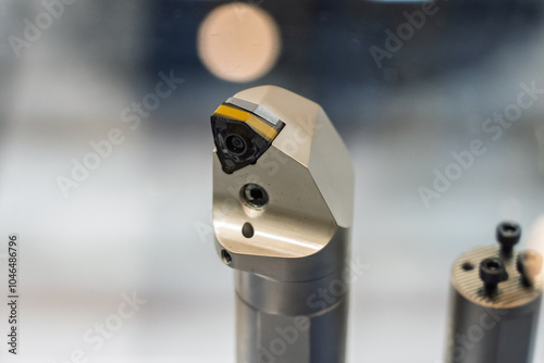 Tools for cnc machines. Coated carbide cutting tools with mechanical fastening. Equipment for the lathe on metal. Metal-cutting equipment. photo