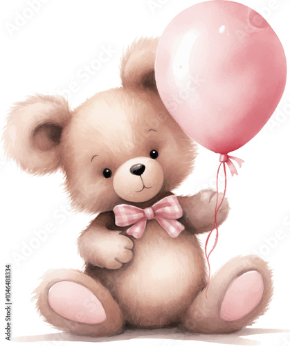 teddy bear with balloon