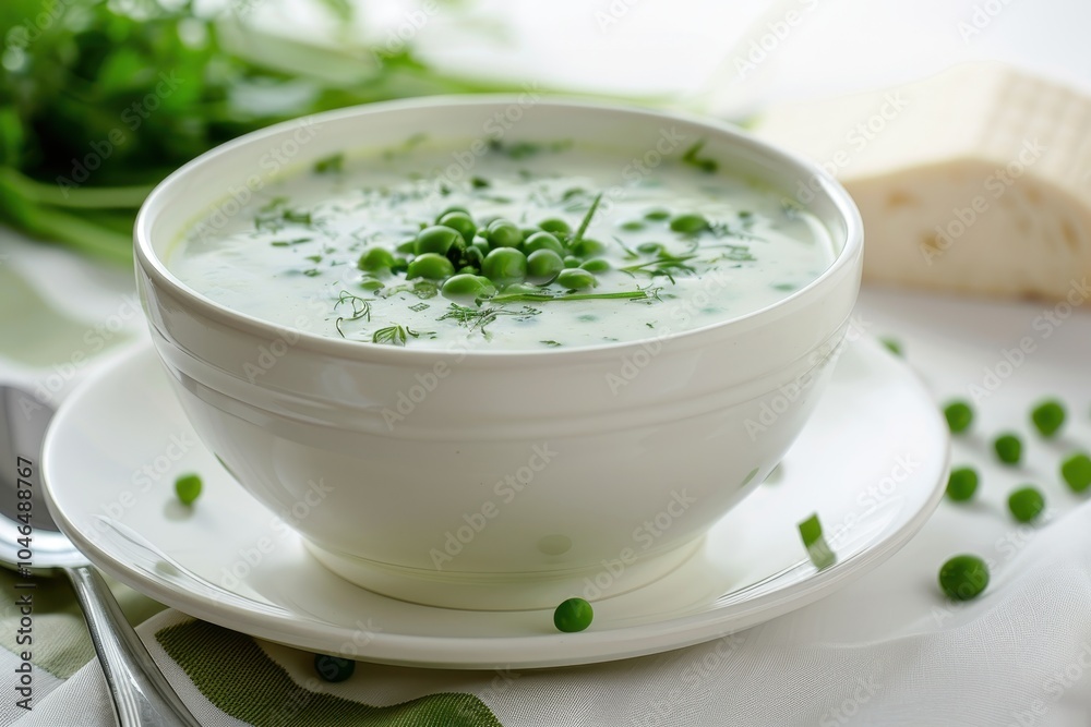 Vegetarian and delicious green bean cream soup Vegetarian and delicious green bean cream soup