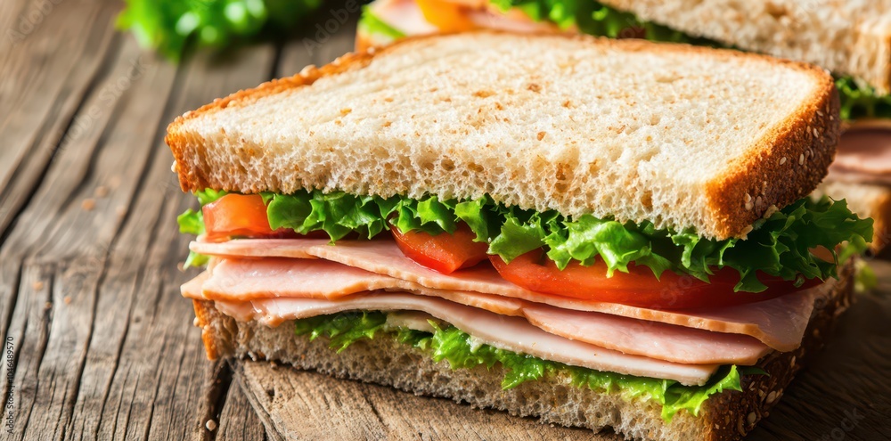 Deliciously layered sandwich bursting with flavor, each bite packed with wholesome ingredients for a satisfying meal. Deliciously layered sandwich bursting with flavor, each bite packed with wholesome ingredients for a satisfying meal.