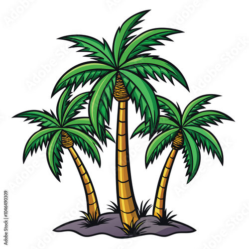 Hand-drawn vector illustration of palm trees.