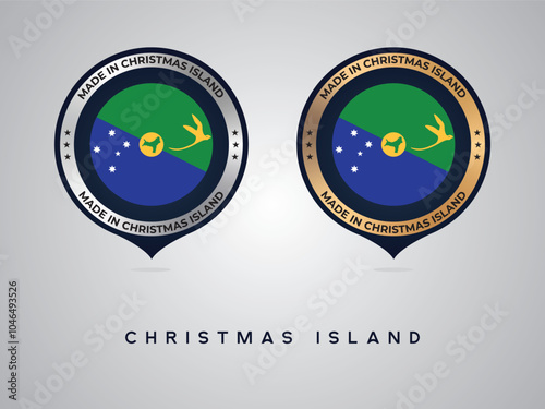 Made in Christmas Island. labels, stickers, pointer, badge and symbol of Christmas Island flag icon. Collection vector illustration photo