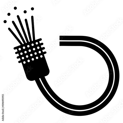 Fiber communication cable | isolated vector silhouette illustration on white background