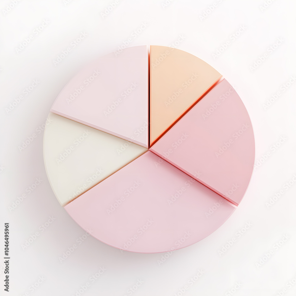Top view 3d pie chart isolated on white Top view 3d pie chart isolated on white