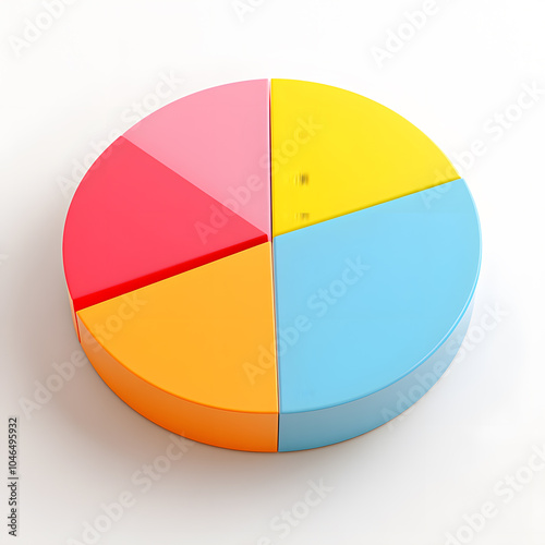 Top view 3d pie chart isolated on white Free Download Top view 3d pie chart isolated on white - GFXLoad