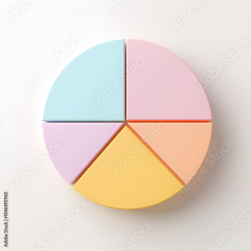 Free Download Top view 3d pie chart isolated on white - GFXLoad