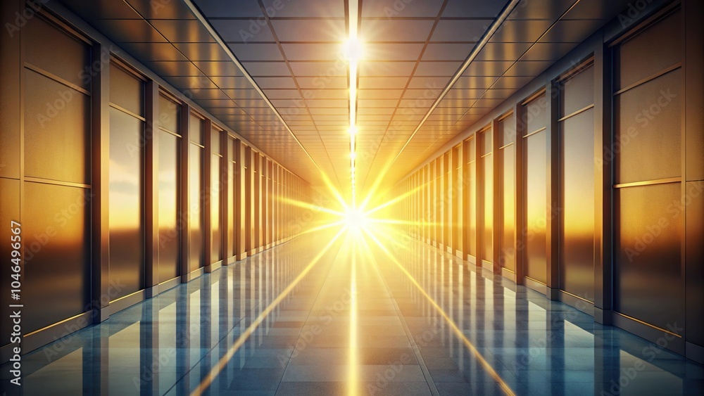 Sunlight streaming through endless corridor Sunlight streaming through endless corridor