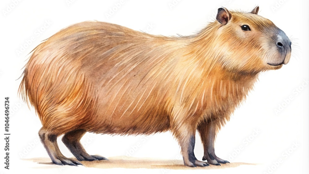 Fototapeta premium watercolor painting of capybara