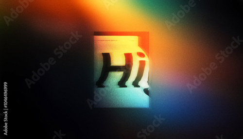 poster hi, dark background