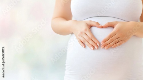 Wallpaper Mural A serene image of a pregnant woman cradling her belly, symbolizing motherhood and the beauty of pregnancy. Torontodigital.ca