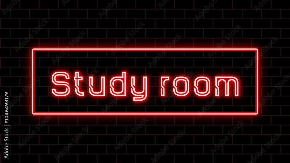 Study room のネオン文字 Study room のネオン文字