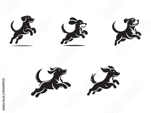 Dog Logo - black vector icon