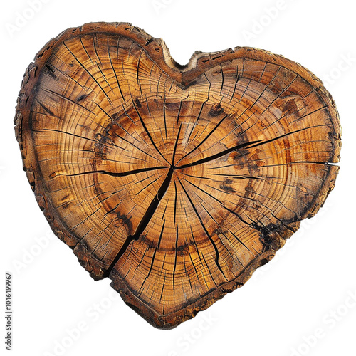 Heartwood: A Rustic Wooden Heart Shaped Cross-Section photo