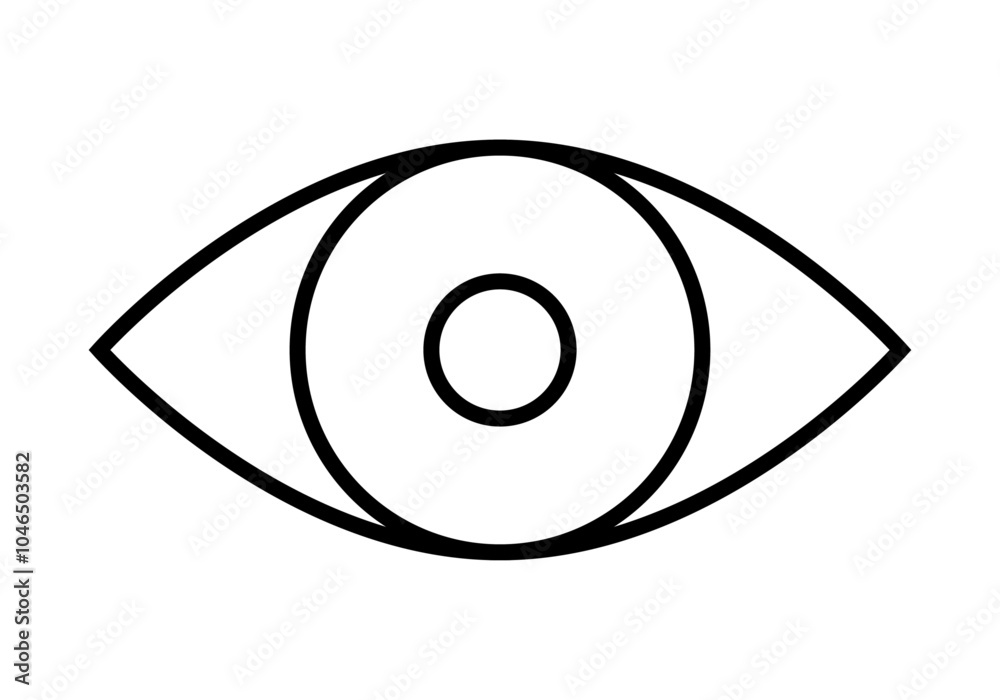 Obraz premium Icono negro de ojo humano abierto