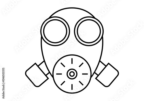 Icono negro de máscara de gas militar 