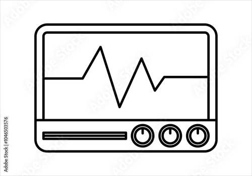 Icono negro de monitor de signos vitales