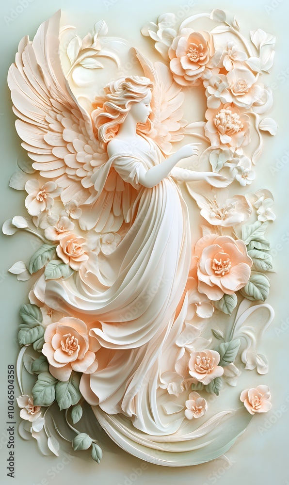 3D_hand-carved Jesus, angel,generation AI 3D_hand-carved Jesus, angel,generation AI