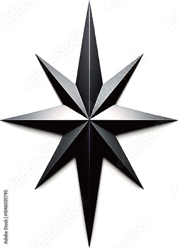 black and white star shaped