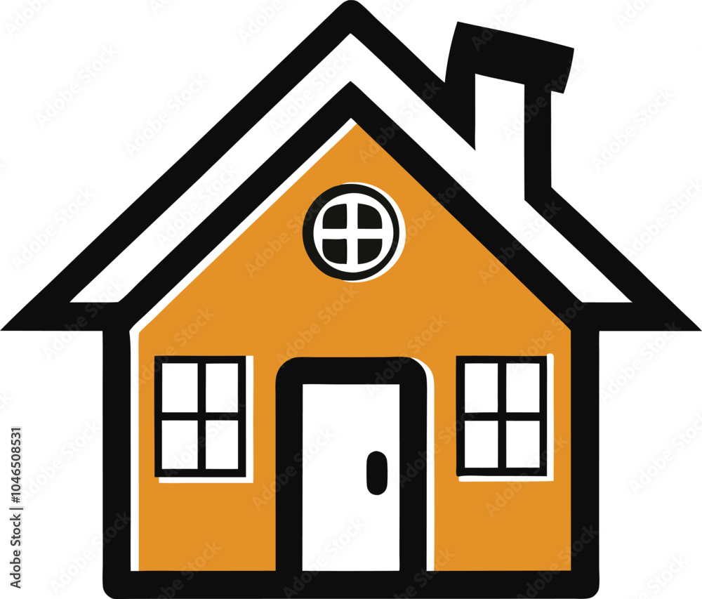 A yellow home silhouette vector art A yellow home silhouette vector art