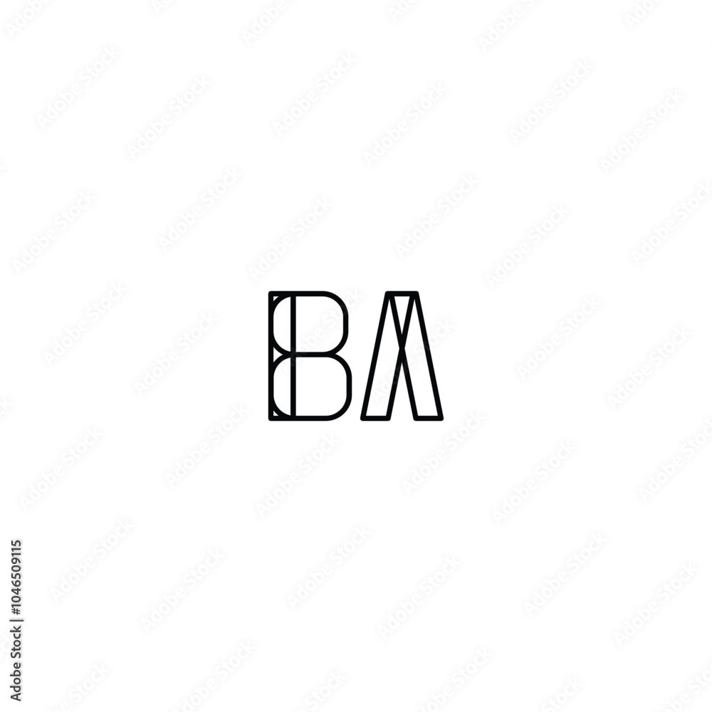 BA monogram logo design letter text name symbol monochrome logotype alphabet character simple logo BA monogram logo design letter text name symbol monochrome logotype alphabet character simple logo