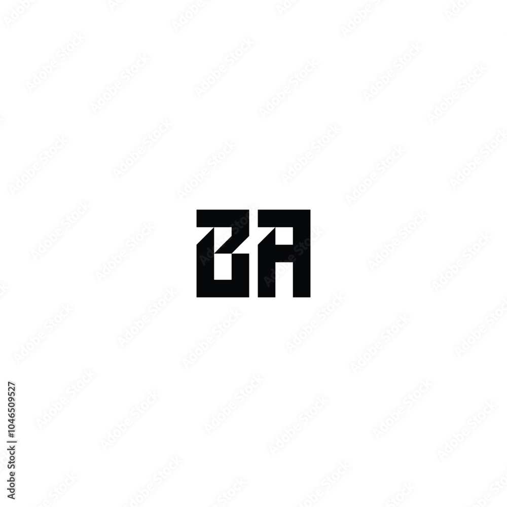 Fototapeta premium BA monogram logo design letter text name symbol monochrome logotype alphabet character simple logo