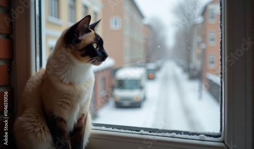 Beautiful cat on a cozy background