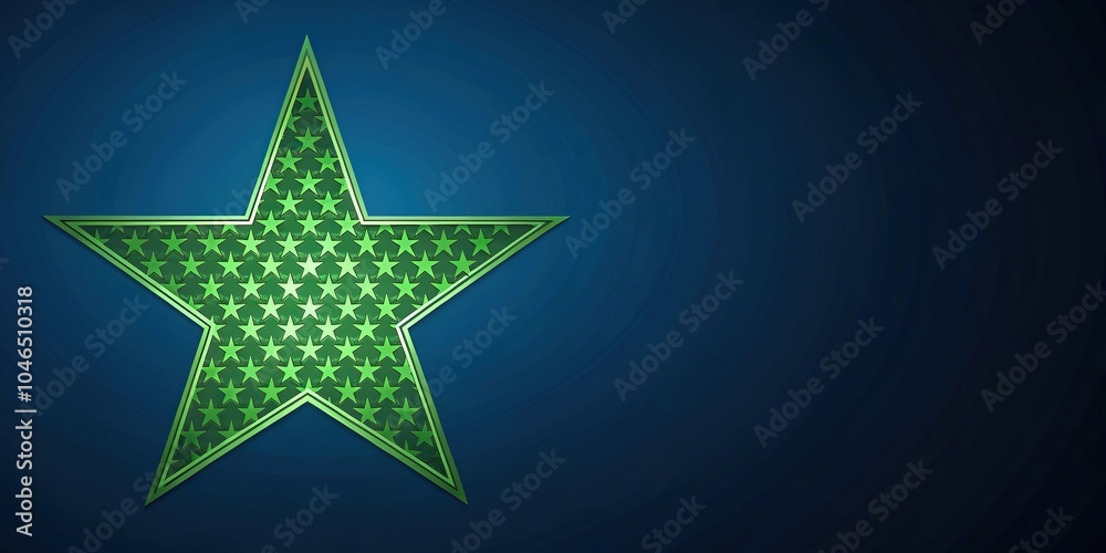Obraz premium pattern with green star motif on deep blue background