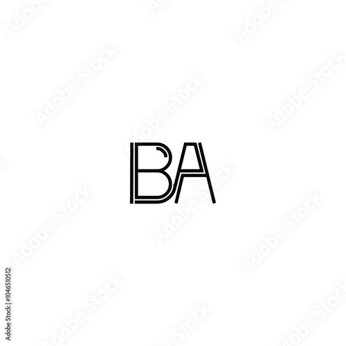 BA monogram logo design letter text name symbol monochrome logotype alphabet character simple logo
