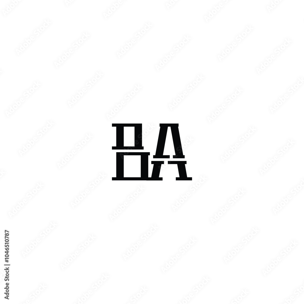 Obraz premium BA monogram logo design letter text name symbol monochrome logotype alphabet character simple logo