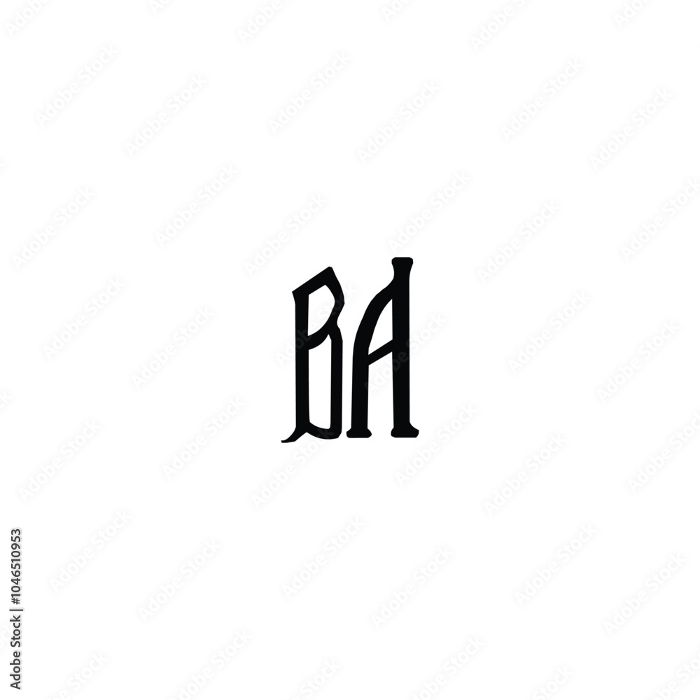 BA monogram logo design letter text name symbol monochrome logotype alphabet character simple logo BA monogram logo design letter text name symbol monochrome logotype alphabet character simple logo