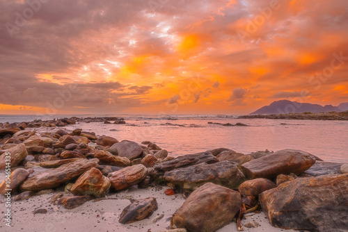 sunset at the beach, Kommetjie, Cape Town, South Africa photo