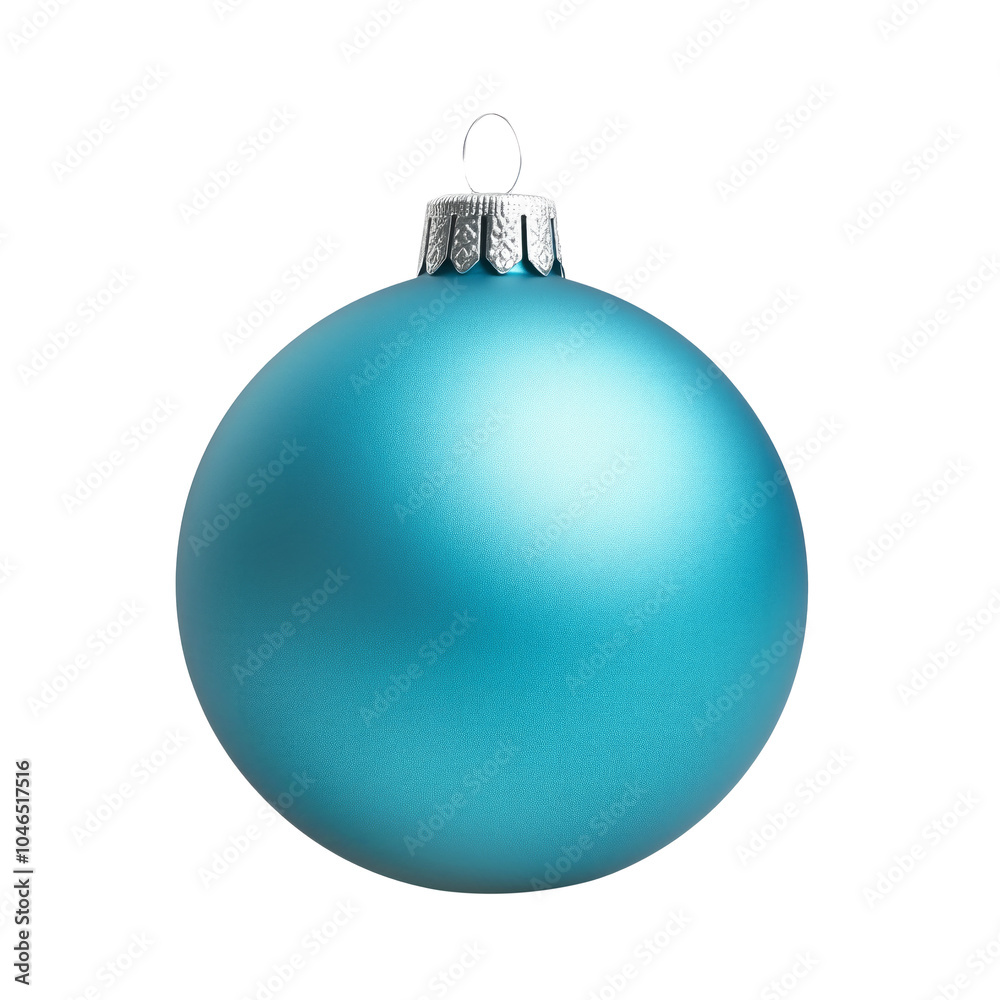 A vibrant blue ornament with a matte finish isolated on white background, decoration for Christmas tree. A vibrant blue ornament with a matte finish isolated on white background, decoration for Christmas tree.