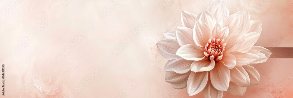 Delicate flower in soft blush tones surrounded by airy pastel space for artistic inspiration Delicate flower in soft blush tones surrounded by airy pastel space for artistic inspiration
