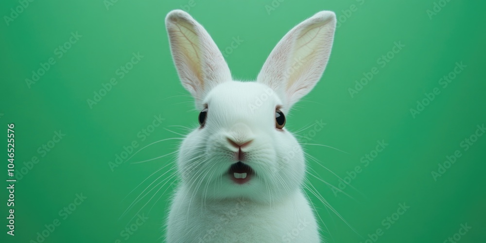 Fototapeta premium Close up of white rabbit