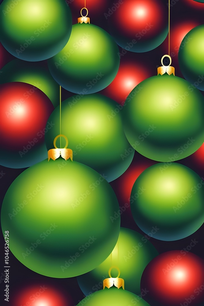 Obraz premium ia generated. red and green christmas balls. christmas tree decorations