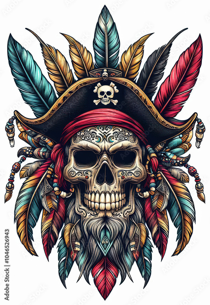 TRIBAL TATOO トライバル タトゥ 刺青 和柄 ドクロ 海賊 インディアン