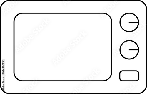 Microwave oven icon. Simple line microwave oven icon. Kitchen appliance icon. Simple microwave oven vector icon for app, web design and infographics. Microwave Oven outline from household collection