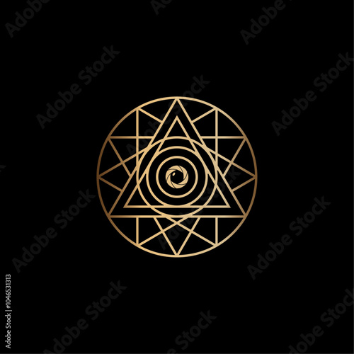 Minimalist Sacred Geometric Logo Vector Illustration