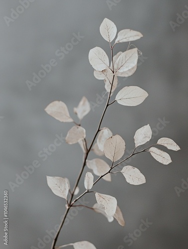 A frail plant with faded leaves and limited growth stands out against a muted backdrop.