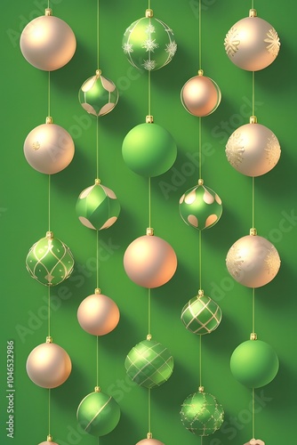  ia generated. red and green christmas balls. christmas tree decorations