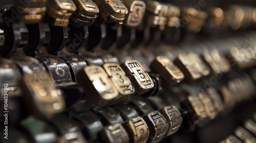 A detailed view of a stenography machines keyboard layout photo