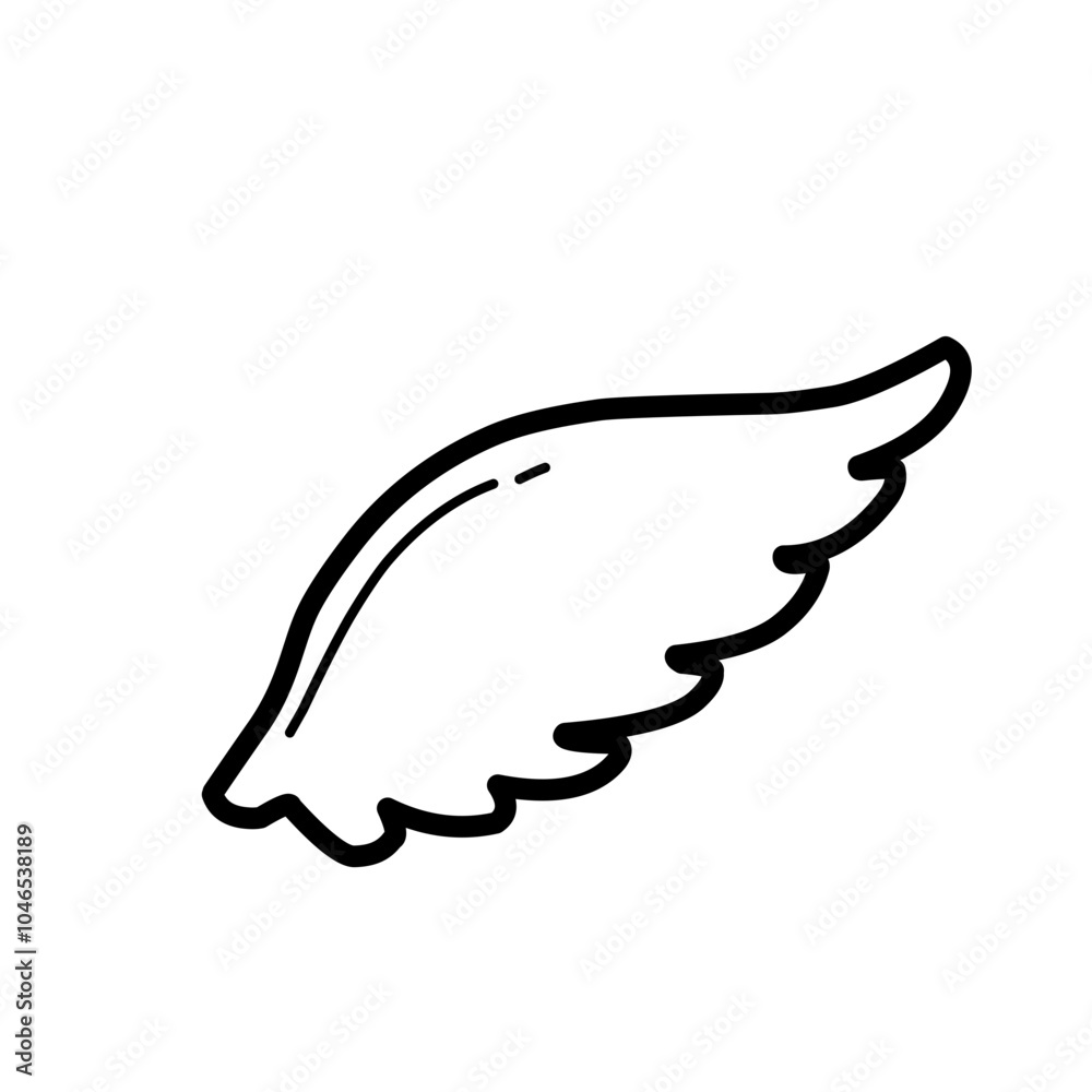Wing Side Angelic Fly Outline 