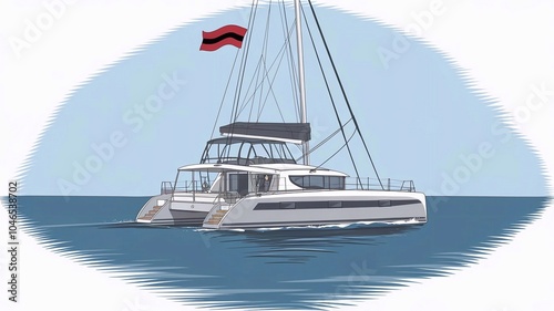 Illustration. catamaran on a white background
