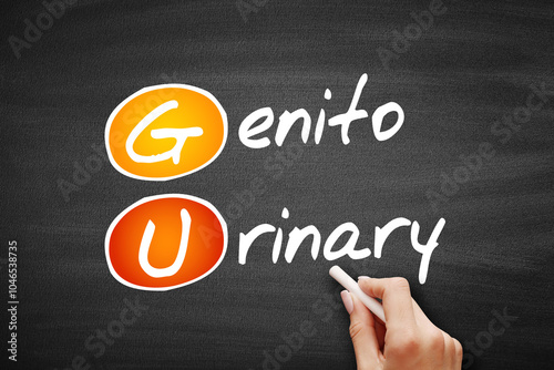 GU - Genitourinary acronym, concept on blackboard photo