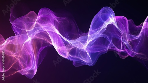 Abstract swirling digital lines with pink, purple and white hues against a dark background.