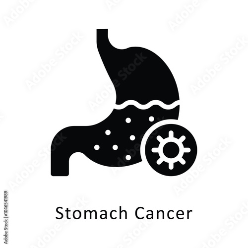 Stomach Cancer vector Glyph Design icon. Cancer Symbol on White background EPS 10 File